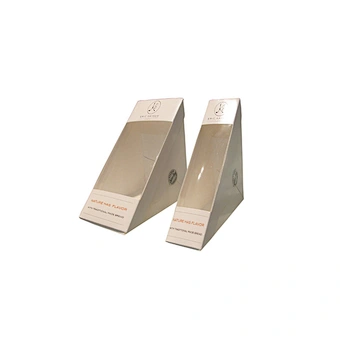 White Eco-friendly Custom Sandwich Box with PET Window Different Sizes